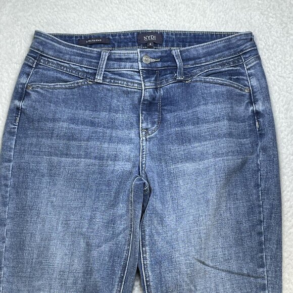 NYDJ Jeans Womens Size 6 Blue Girlfriend Mid Rise Light Wash Denim 31x27 Actual - Picture 2 of 14